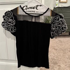 Black blouse with sleeve detail